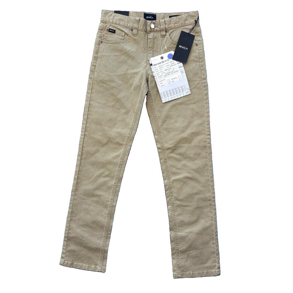 RVCA Boy’s Daggers Slim Straight Fit Twill Pant – Khaki / 26 Tan Youth